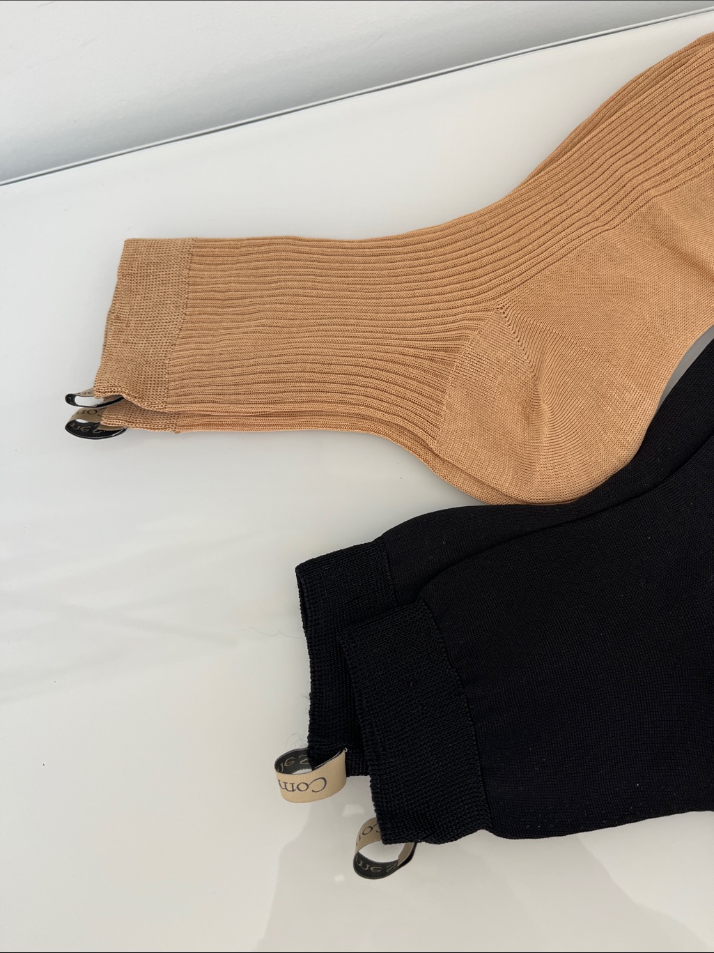 Comme Si Socks Pair Of 2 Neutrals Black Nwot — image 3 of 7